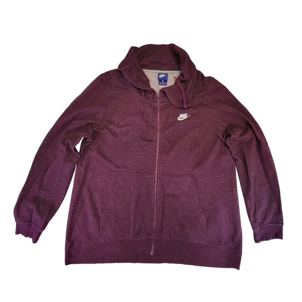 Nike‎ Burgundy Heathered Full Zip Sweatshirt Long Sleeve M